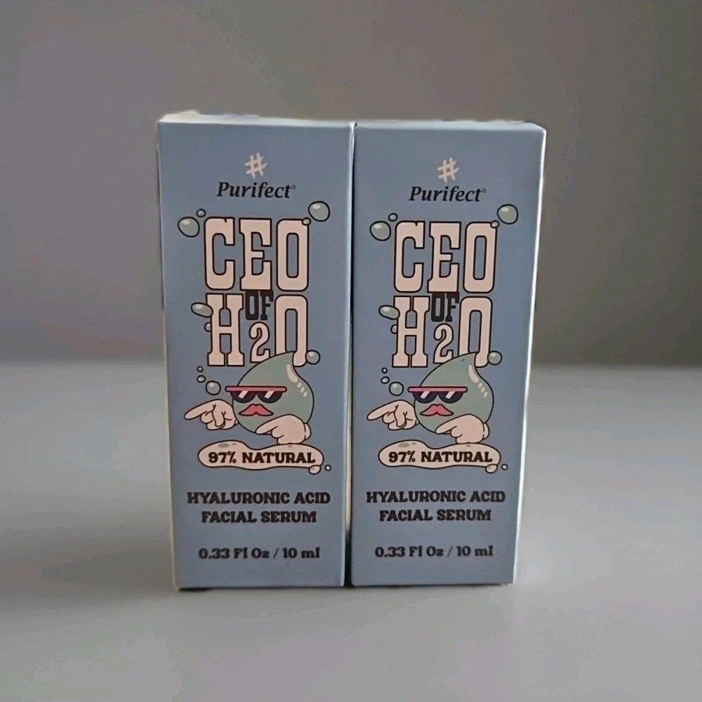 2X PURIFECT CEO of H2O Hyaluronic Acid Facial Serum 97% Natural Face Moisturizer